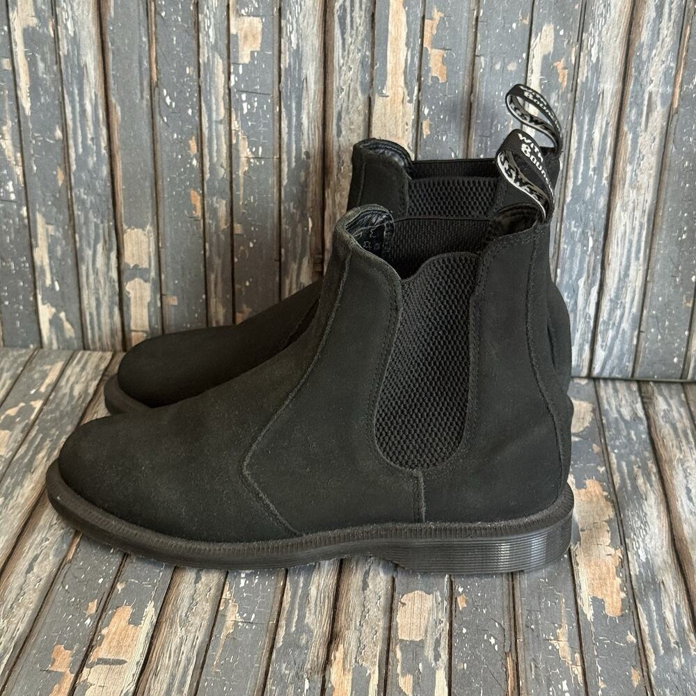 Dr. Martens Flora Black Suede Side Elastic Chelsea Boots - Women's Size 6